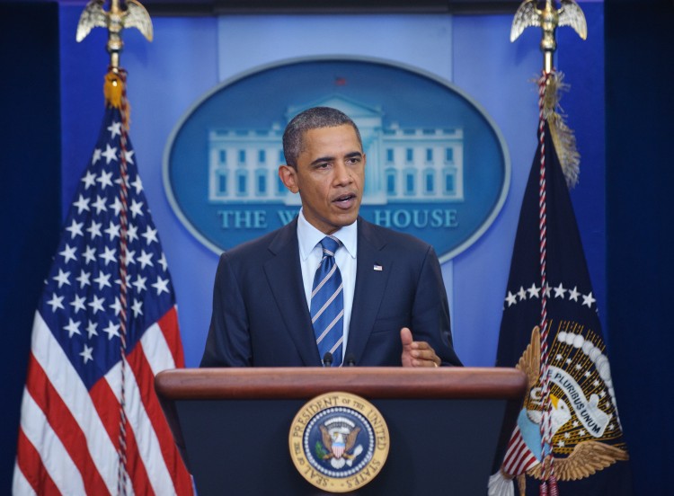 President Obama speaks in the Brady Press Briefing Room of the White House in Washington July 7, following a meeting with Congressional Leadership to discuss efforts to come to an agreement on deficit reduction and the debt ceiling.  (Mandel Ngan/Getty Images)