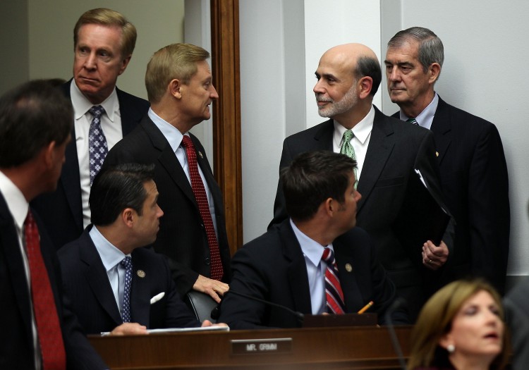 STOCKS SOARED :Federal Reserve Board Chairman Ben Bernanke testifies during a hearing before the House Financial Services Committee July 13 on Capitol Hill in Washington. (Alex Wong/Getty Images)