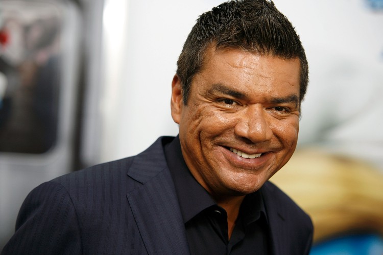 George Lopez at the premiere of 'The Smurfs' in New York City. George Lopez's comedy show 'Lopez Tonight' was cancelled by TBS.