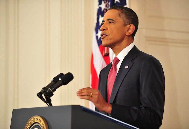 President Obama speaks in a rare prime-time address to the nation on July 25, from the East Room of the White House in Washington.   (Jim Watson/Getty Images)