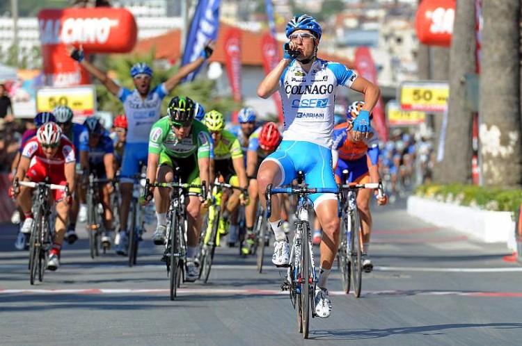 Colnago's Sascha Modolo wins the spint in Stage Sox of the Tour of Turkey. (TourofTurkey.org)