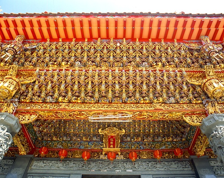 FISHERMEN'S GODDESS: The ornate carvings of Tianhou Gong (the Heavenly Mother's Temple), a 400-year-old temple devoted to the goddess Matsu, the protector of fishermen and sailors. (Courtesy of Taiwan Tourism)