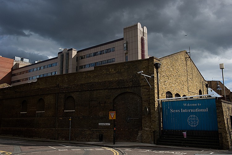 News International's site in Wapping is pictured in east London, on September 5. Rupert Murdoch, chairman and CEO of New York-based News Corp., finds himself at the center of his own ever-widening scandal; one that threatens his hold on the $40 billion global media empire he started. (LEON NEAL/AFP/Getty Images)