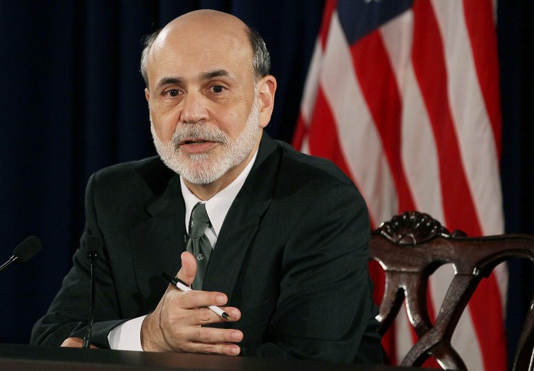 Federal Reserve Chairman Ben Bernanke speaks during a press briefing at the Federal Reserve building, on Nov. 2 in Washington.  (Mark Wilson/Getty Images)