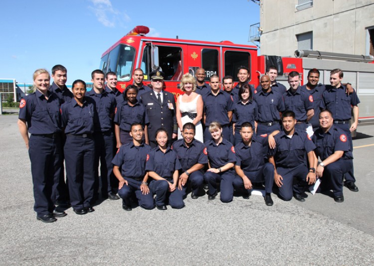The first graduating class of the Pre-Service Firefighter Education and Training Program from Centennial College.  (Toronto Fire Services)