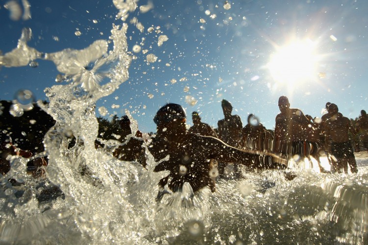 People enjoying the good weather possibilities at a beach picturds on February 5, 2012 in Sydney, Australia.