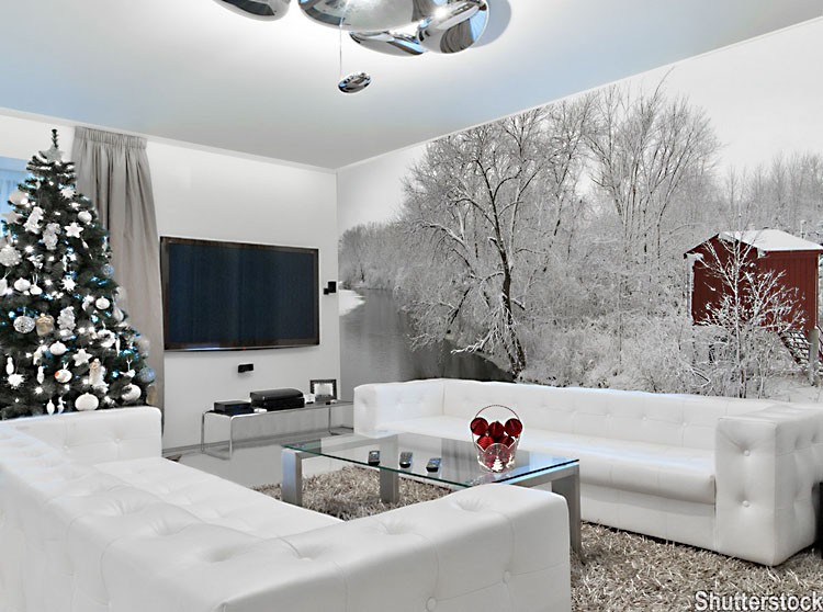 Wall murals are a time-honored design trick for completely changing the look of a room. Imagine an idyllic, snow-covered landscape as a backdrop for this year's Christmas tree. (ARA)