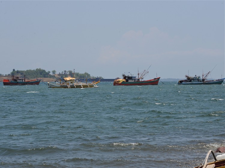 Fishing boats, locally known as 'mother boats' which are used to transport fish