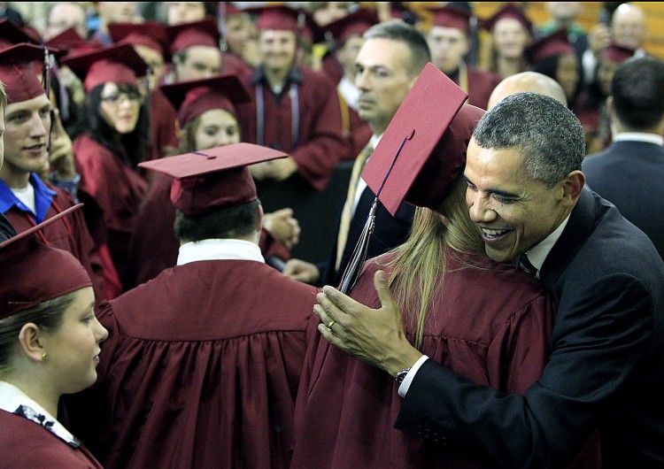 President Obama Delivers Commencement Address At Joplin High School