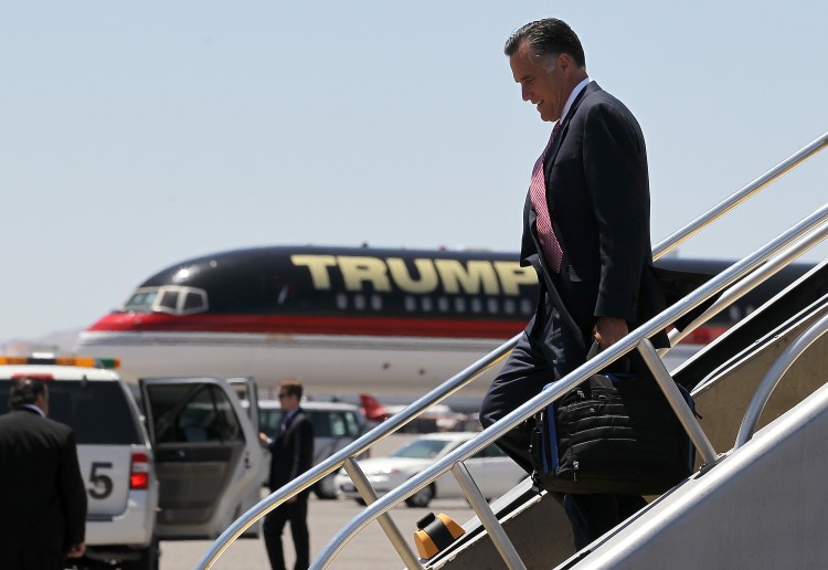 Mitt Romney Campaigns At Local Business In Las Vegas