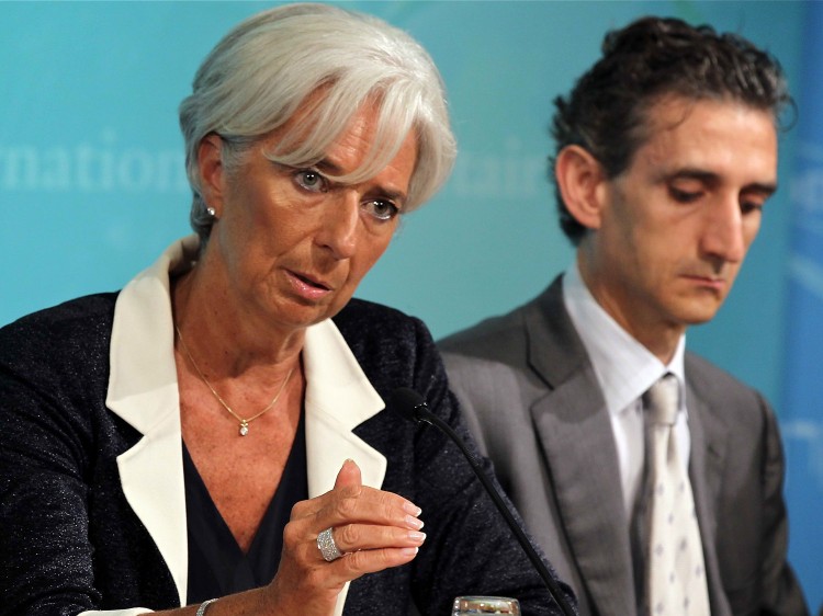 IMF Managing Director Christine Lagarde (L) 
