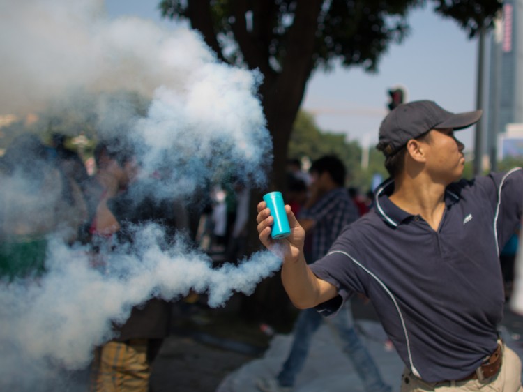 An anti-Japanese protester