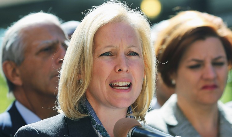 U.S. Sen. Kirsten Gillibrand (D-NY), C, speaks at a press conference on September 24, 2012 in New York City. (Mario Tama/Getty Images)