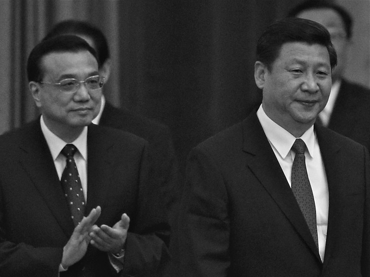 Xi Jinping (R) and Li Keqiang (L) on Sept. 29, 2012