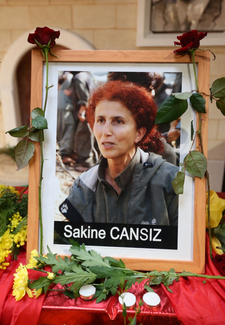 A portrait of one of the founding members of the PKK, Sakine Cansiz