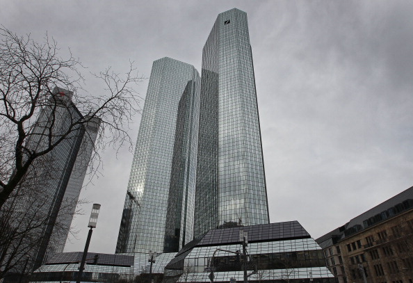The towers of German company Deutsche Bank are seen in Frankfurt am Main, central Germany, on January 31, 2013. (DANIEL ROLAND/AFP/Getty Images)