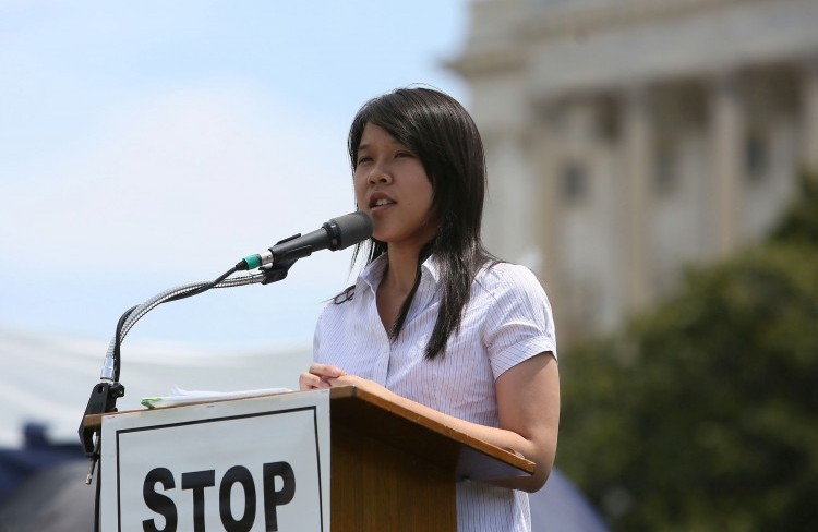 Chung Ai, from Taiwan, whose father who was detained by domestic security forces