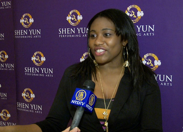 Art student Trillet Robinson after seeing Shen Yun at Lincoln Center on April 20. (Courtesy of NTD Television)