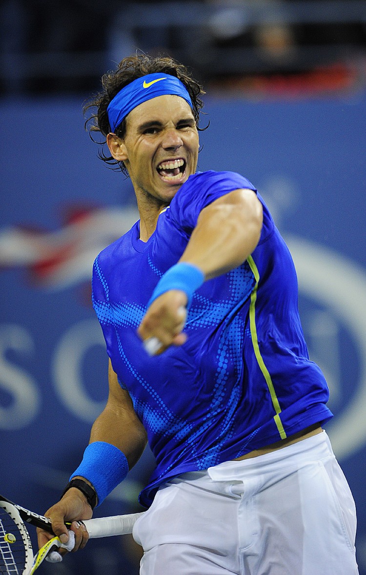 Rafael Nadal celebrates after winning against Andy Murray during their Men's US Open 2011 semifinals match at the USTA Billie Jean King National Tennis Center. (Emmanuel Dunand/AFP/Getty Images)