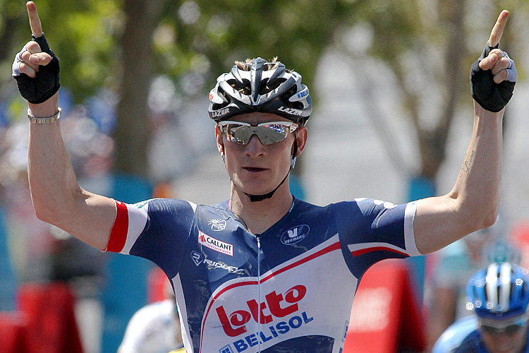 Andre Greipel, here winning a stage in the Tour Down Under, captured Stage Two of the 2012 Tour of Turkey Monday. (Morne de Klerk/Getty Images)