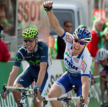 Jonathan Hivert of Saur Sojasun won the final sprint of Stage Two of the Tour of Romandie. Saur Sojasun