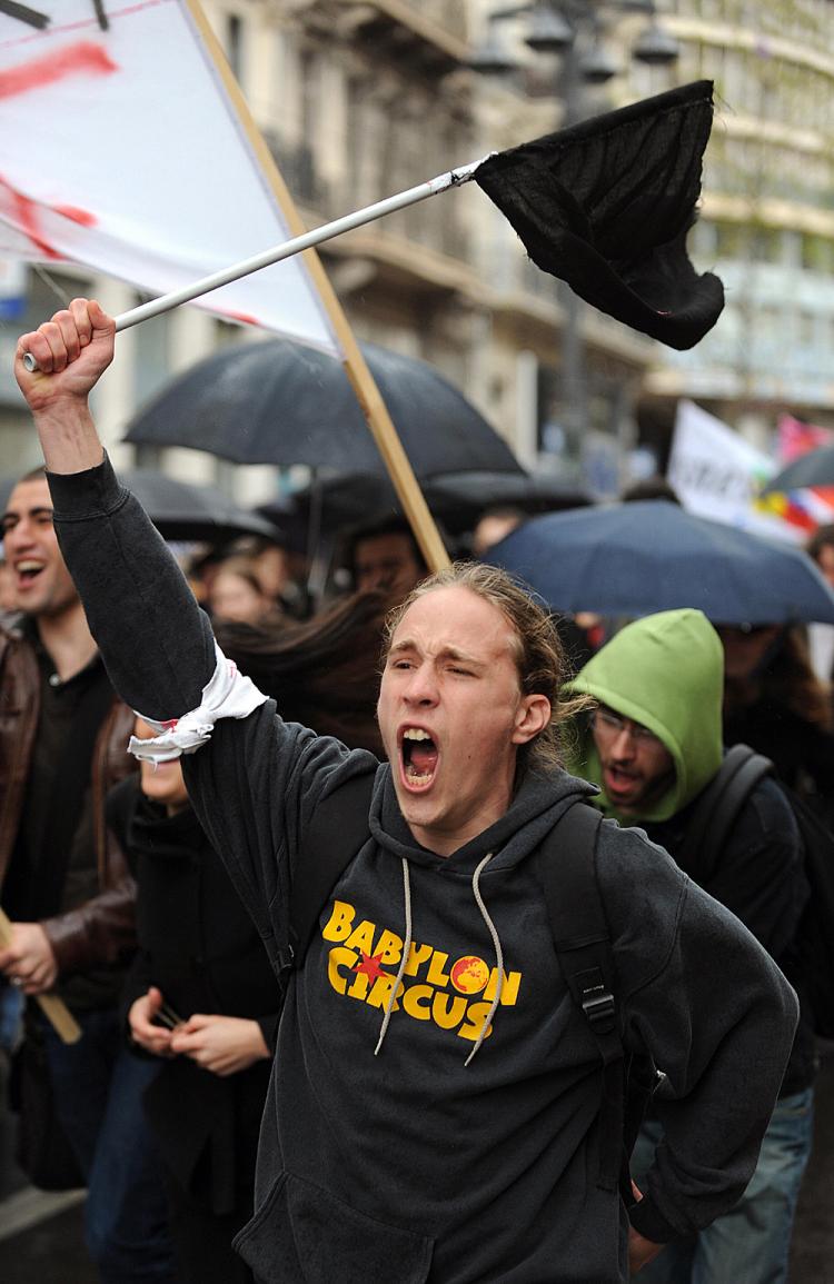 Students protest against the French government's plans to reform education.  (Gerard Julien/AFP/Getty Images)