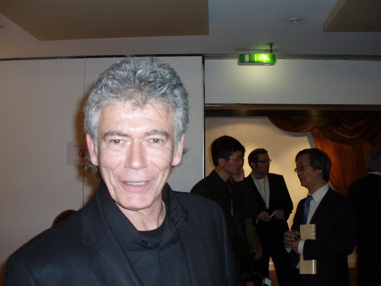 Mr. Bonnot at the intermission of Divine Performing Arts in Paris. (The Epoch Times)