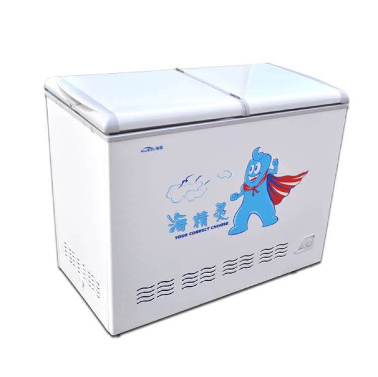 Haibao logo on a freezer made by Henan Haibao Electrical Appliances Co. (screenshot)