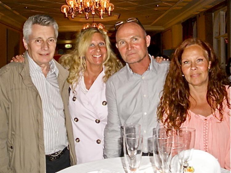 (L to R)Bjarne Nyroos, Karin Hammar, Jan Mollersen, Irene Siljendal after Shen Yun's performance in Stockholm, on April 26. (Yvonne Kleberg/The Epoch Times)