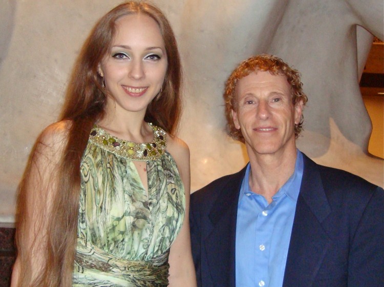 Lucy and Sandy Pyonin, at Lincoln Center, celebrating Lucy's birthday at Shen Yun's performance. (Pamela Tsai/The Epoch Times)