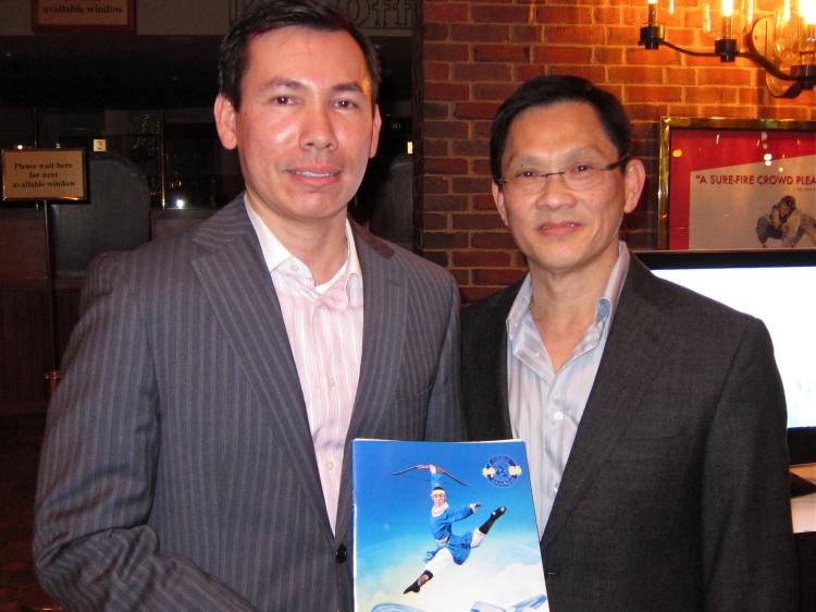 (L to R) Michael Mai and Hue Van Lien at Shen Yun Performing Arts in St. Paul. (Valerie Avore/The Epoch Times)