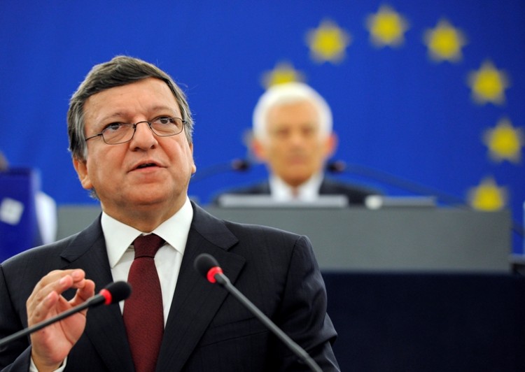 European Commission President Jose Manuel Barroso adresses the assembly of the European Parliament in Strasbourg, France. (Patrick Hertzog/AFP/Getty Images)