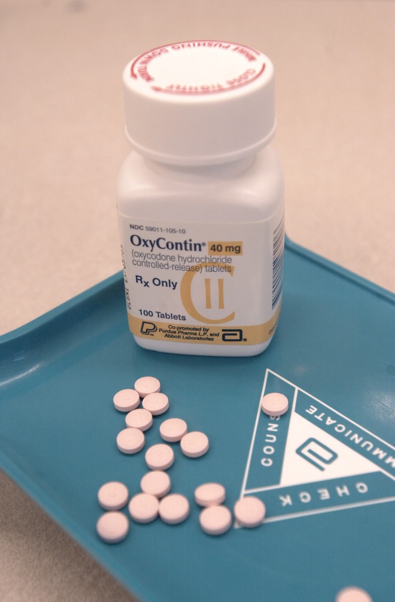A 40 mg bottle of OxyContin.