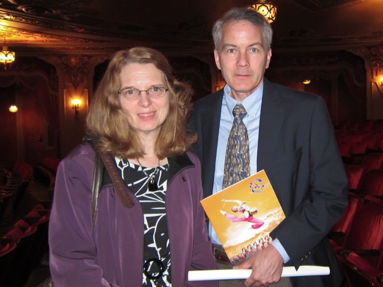 David Powers an engineer with the Ohio Department of Transportation, along with his wife Valerie, attending the opening night of Shen Yun Preforming Arts at the Ohio Theatre in Columbus. (Valerie Avore/The Epoch Times)