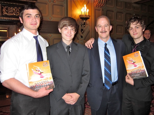 Ricky Johnson, (L) Drew Danehart (2nd R) and his sons Travis and Josh