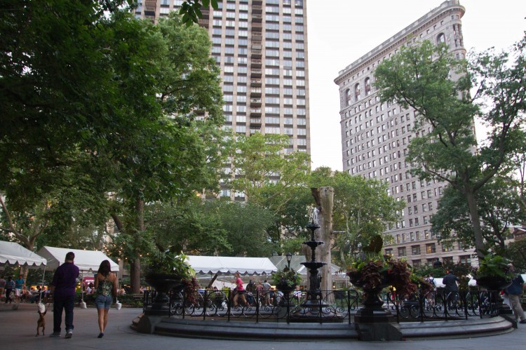 Flatiron Building, seen here in the background on the right, is a perfect example of New York's rich architectural history