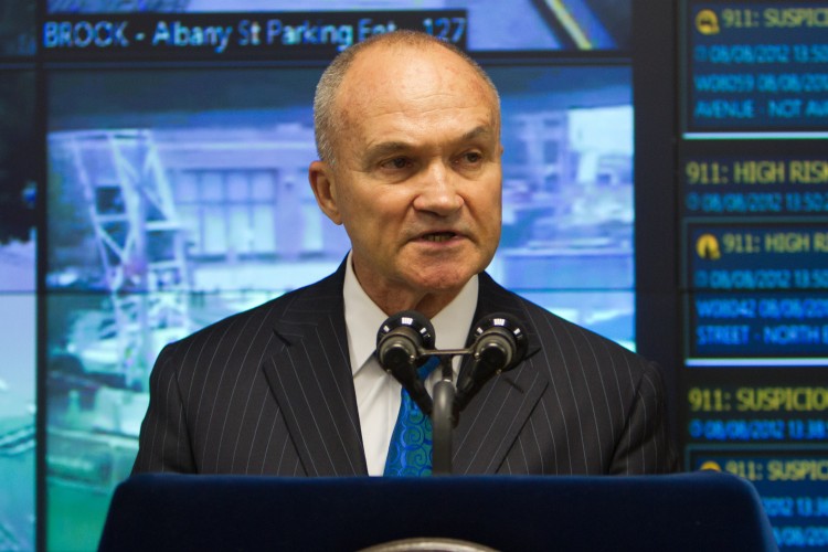 NYPD Commissioner Ray Kelly holds a press conference at the at the Lower Manhattan Security Command Center on Aug. 8. (Benjamin Chasteen/The Epoch Times)