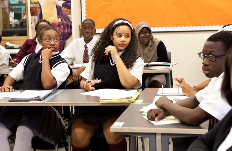 Students in a classroom at the Harlem Village Academy High School are seen here in this file photo. (Amal Chen/The Epoch Times)