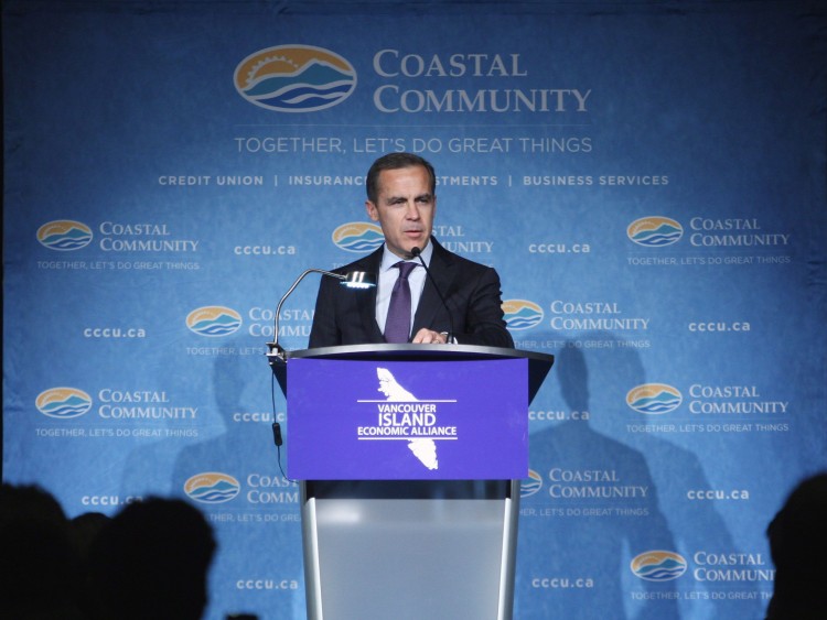 Bank of Canada Governor Mark Carney, seen here in Nanaimo, B.C., on Oct. 15, 2012, said on Nov. 26, 2012, that he will leave his post to take the reins of the Bank of England on July 1, 2013. (The Canadian Press/Chad Hipolito) 