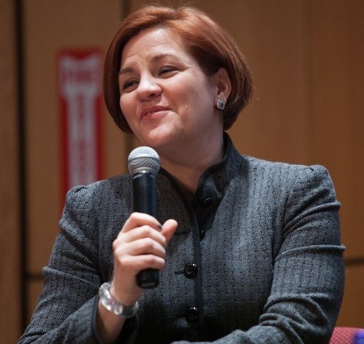 Christine Quinn, speaker of the City Council, one of the leading candidates for New York City mayor, outlines some of her views on education in New York on Nov. 19, 2012. (Benjamin Chasteen/The Epoch Times)