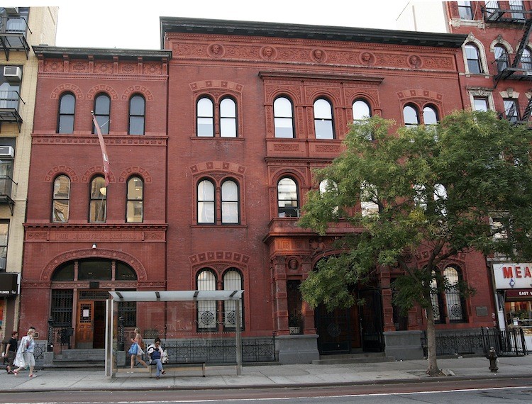 The Ottendorfer Library on the left and the Stuyvesant Polyclinic, the taller building to the right are on Second Avenue near 9th Street and were designed by William Schickel in 1883.   (Tim McDevitt/The Epoch Times)