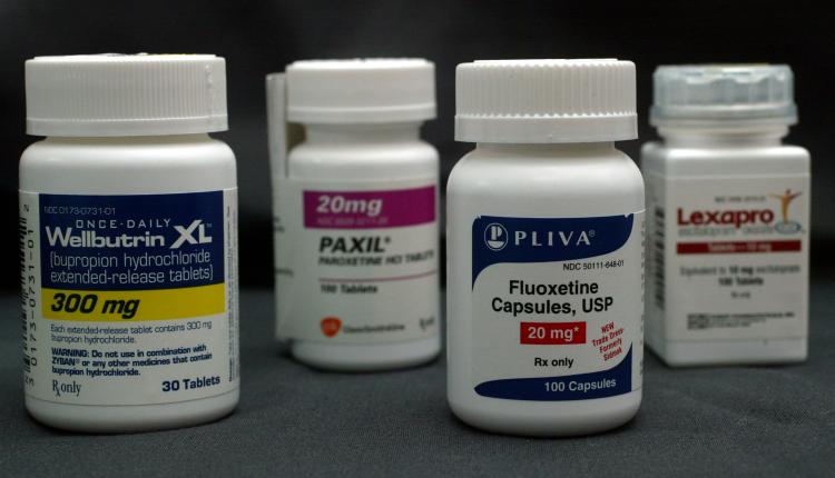 Antidepressant pills (L-R) Wellbutrin, Paxil, Fluoxetine and Lexapro. (Joe Raedle/Getty Images)