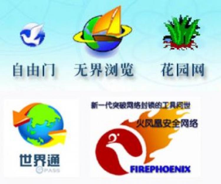 The symbols of anti-internet censorship software developed by Global Internet Freedom Consortium.  (The Epoch Times)