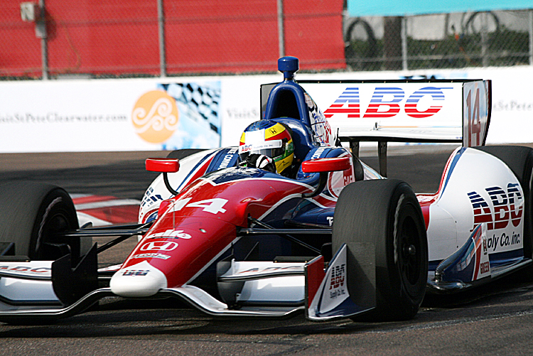 Mike Conway, in the #14 ABC Supply/A.J.Foyt Dallara-Honda, was quickest in final practice. (James Fish/The Epoch Times)