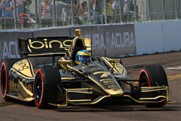 Sébastian Bourdais' Dragon Racing Lotus needed and engine change after the Alabama Grand Prix; he incurred the 10-place penalty. (James Fish/The Epoch Times)