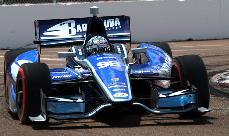 Alex Tagliani, driver of the #98 BHA Dallara, will have Honda power for the rest of the 2012 IndyCar season. (James Fish/The Epoch Times)