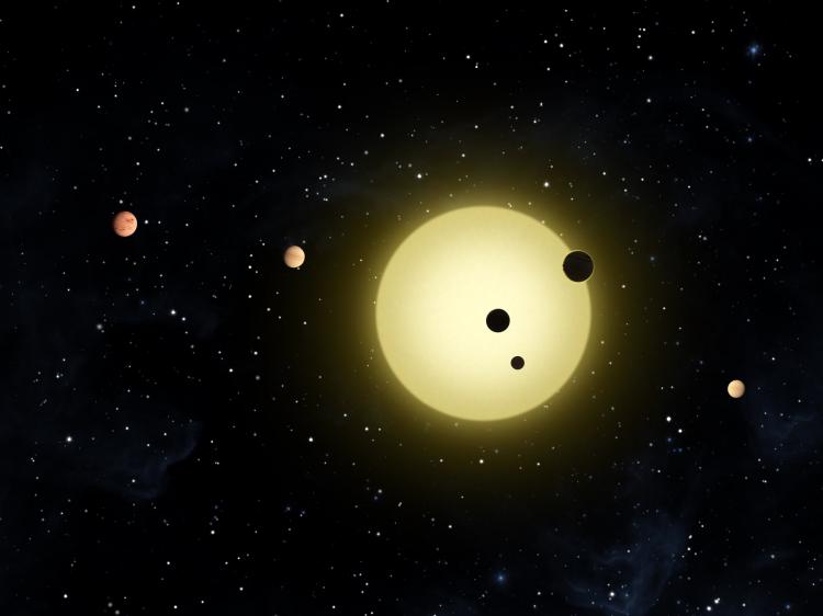 The six exoplanets orbiting their star Kepler-11, 2,000 light years from Earth. (Courtesy of NASA) The six exoplanets orbiting their star Kepler-11, 2,000 light years from Earth. (Courtesy of NASA)