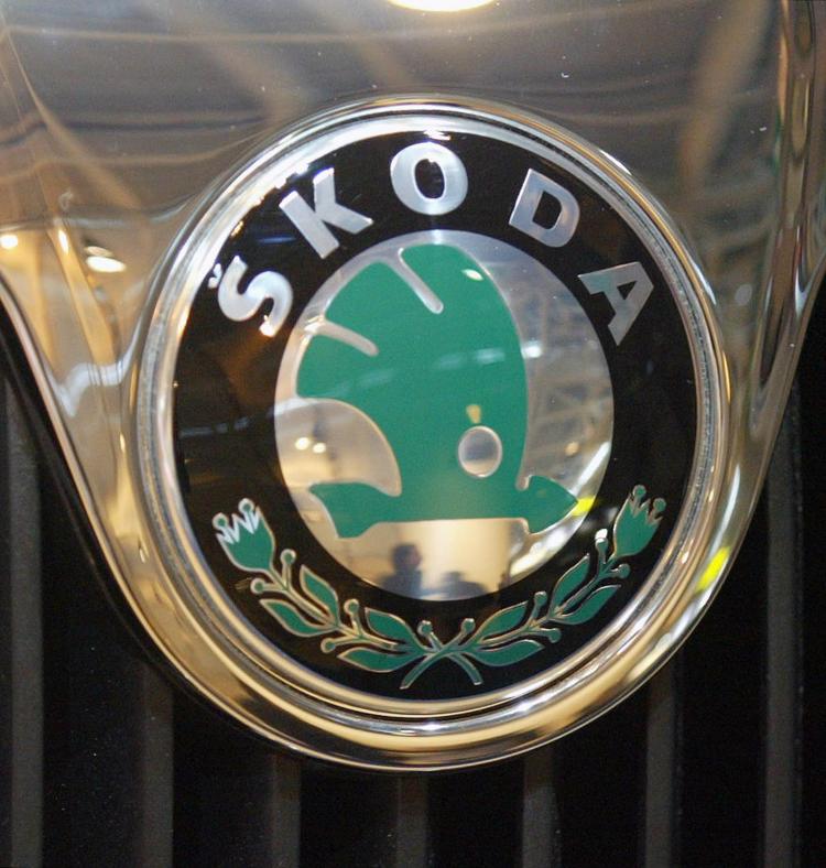 The logo of Czech car maker, Skoda. (Jacques Demarthon/AFP/Getty Images)