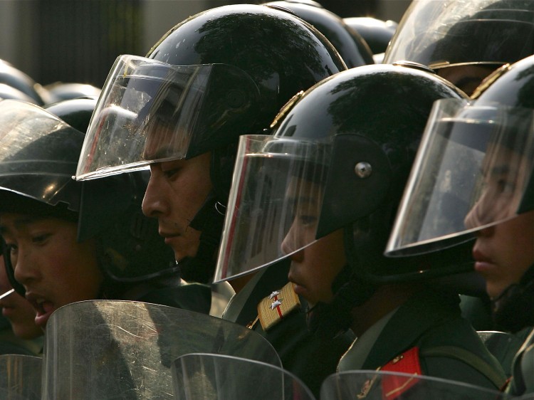 Chinese riot police.