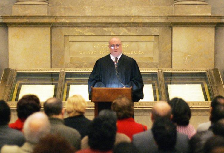 US District Judge Royce C. Lamberth, shown on December 15, 2005, temporarily blocked federal funding for embryonic stem cell research on Monday.  (Tim Sloan/Getty Images)